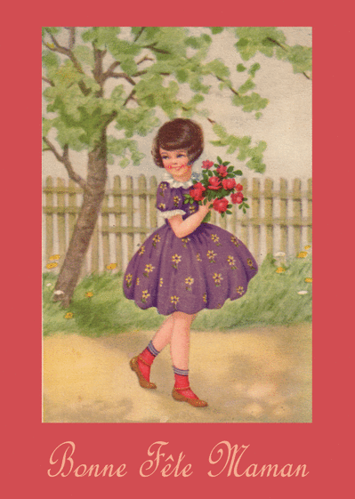 Carte ancienne bonne f&ecirc;te maman